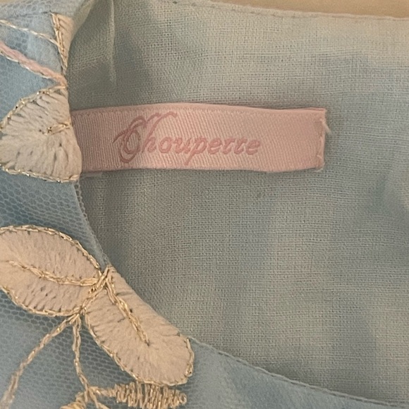 Choupette Girls Blue Pink Floral Embroidered Dress 92/56 (18-24M) Fancy Party - Picture 5 of 9